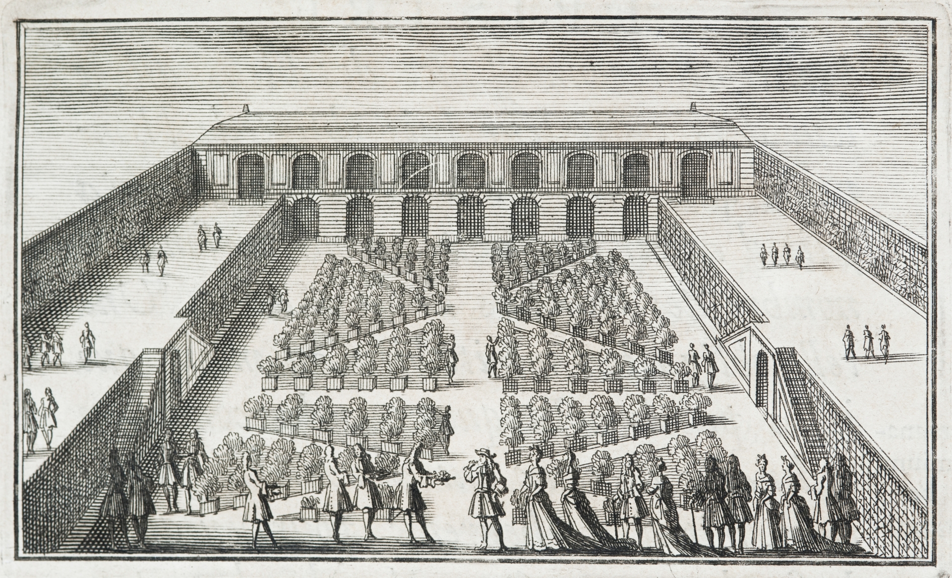 Gravure de la page de dédicace au Roi de l&rsquo;Instruction pour les jardins fruitiers et potagers de J.-B. de la Quintinie (titre forgé)