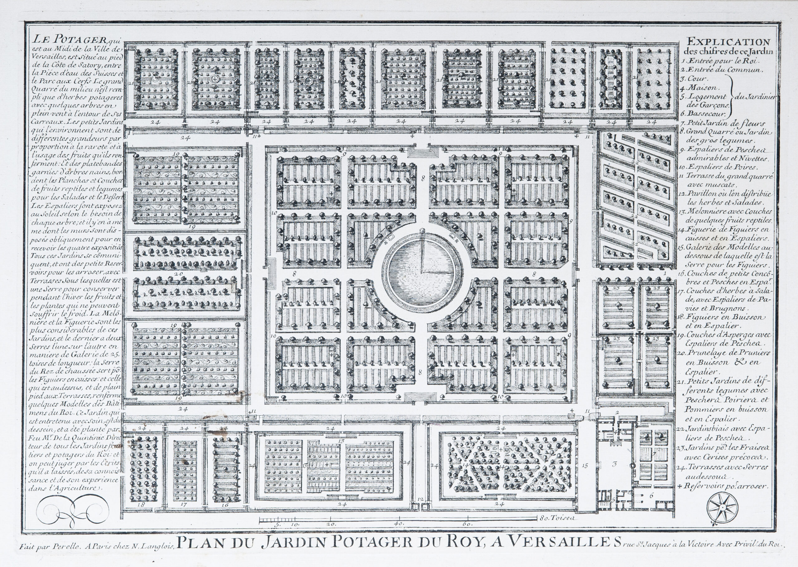 Plan du jardin potager du Roy, a Versailles (intitulé d&rsquo;origine)